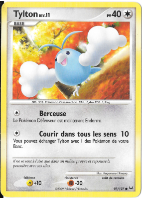 Carte Pokémon Tylton 97/127 Commune Platine (JCC)