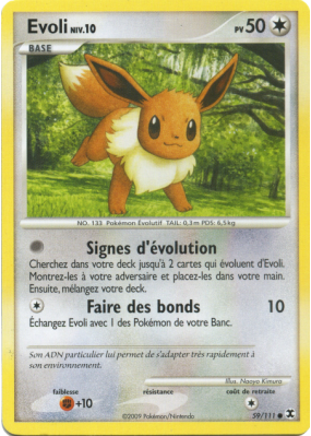 Carte Pokémon Evoli 59/111 Commune Rivaux Émergeants