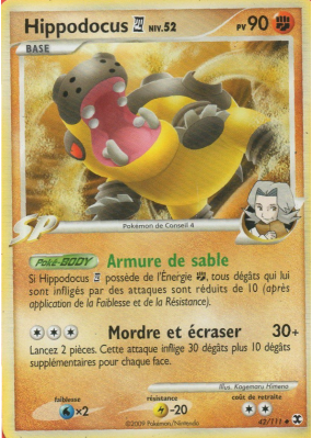 Carte Pokémon Hippodocus 4 42/111 Peu commune Rivaux Émergeants