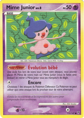 Carte Pokémon Mime Junior 115/147 Commune Vainqueurs Suprêmes