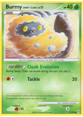 Carte Pokémon Burmy Sandy Cloak 57/99 Commune Platinum Arceus