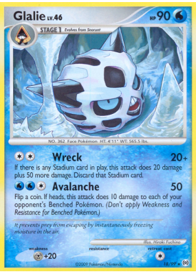 Carte Pokémon Glalie 18/99 Rare Platinum Arceus
