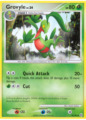 Carte Pokémon Grovyle 39/99 Peu commune Platinum Arceus