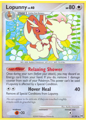 Carte Pokémon Lopunny 21/99 Rare Platinum Arceus
