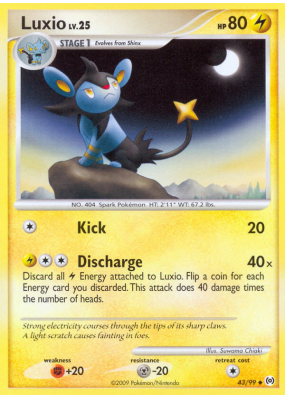 Carte Pokémon Luxio 43/99 Peu commune Platinum Arceus