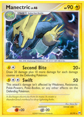 Carte Pokémon Manectric 22/99 Rare Platinum Arceus