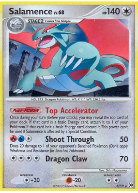 Carte Pokémon Salamence 8/99 Holographique Platinum Arceus