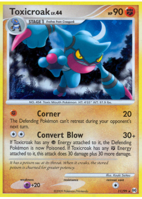 Carte Pokémon Toxicroak 11/99 Holographique Platinum Arceus