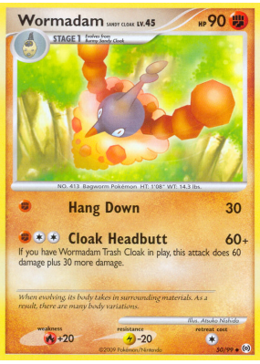 Carte Pokémon Wormadam Sandy Cloak 50/99 Peu commune Platinum Arceus