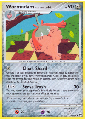 Carte Pokémon Wormadam Trash Cloak 51/99 Peu commune Platinum Arceus