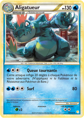 Carte Pokémon Aligatueur 20/123 Rare HeartGold & SoulSilver (JCC)