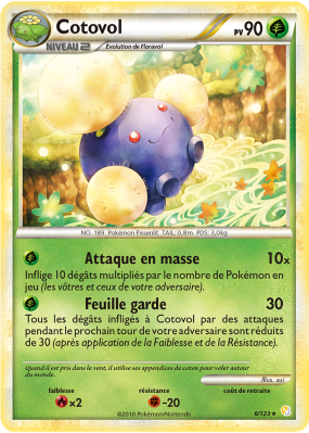 Carte Pokémon Cotovol 6/123 Holographique HeartGold & SoulSilver (JCC)