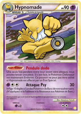 Carte Pokémon Hypnomade 23/123 Rare HeartGold & SoulSilver (JCC)