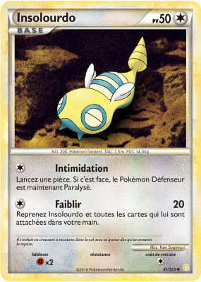 Carte Pokémon Insolourdo 41/124 Peu commune HeartGold & SoulSilver (JCC)
