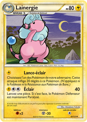 Carte Pokémon Lainergie 42/124 Peu commune HeartGold & SoulSilver (JCC)