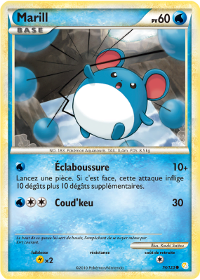 Carte Pokémon Marill 74/123 Commune HeartGold & SoulSilver (JCC)
