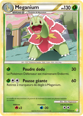 Carte Pokémon Meganium 26/123 Rare HeartGold & SoulSilver (JCC)