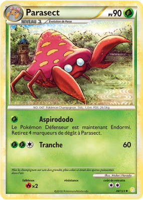Carte Pokémon Parasect 48/123 Peu commune HeartGold & SoulSilver (JCC)