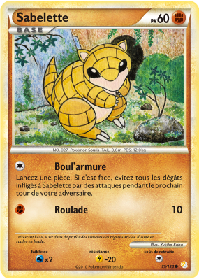 Carte Pokémon Sabelette 79/123 Commune HeartGold & SoulSilver (JCC)