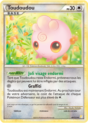 Carte Pokémon Toudoudou 44/123 Peu commune HeartGold & SoulSilver (JCC)