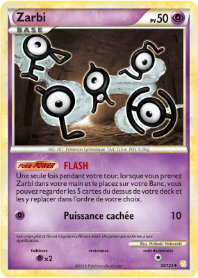 Carte Pokémon Zarbi 55/123 Peu commune HeartGold & SoulSilver (JCC)
