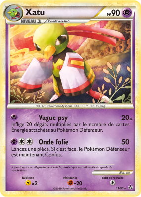 Carte Pokémon Xatu 11/95 Holographique Déchaînement