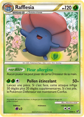 Carte Pokémon Rafflesia 24/90 Rare Indomptable