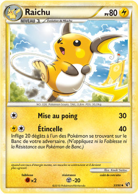 Carte Pokémon Raichu 33/90 Peu commune Indomptable