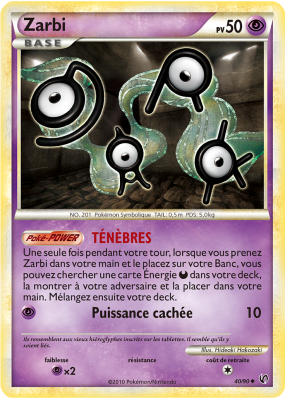 Carte Pokémon Zarbi 40/90 Peu commune Indomptable