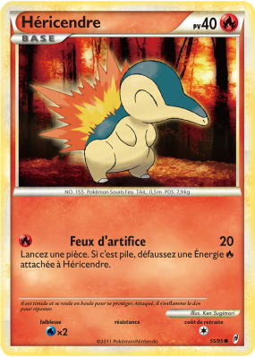 Carte Pokémon Héricendre 55/95 Commune L'Appel des Légendes
