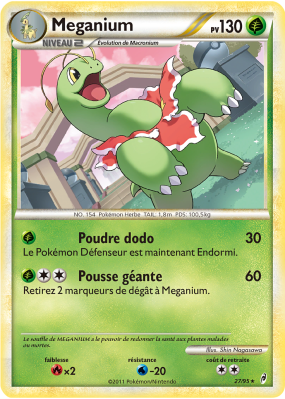 Carte Pokémon Meganium 27/95 Rare L'Appel des Légendes