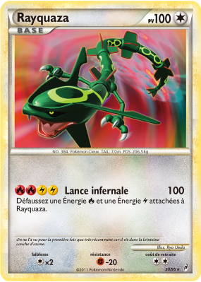 Carte Pokémon Rayquaza 20/95 Holographique L'Appel des Légendes