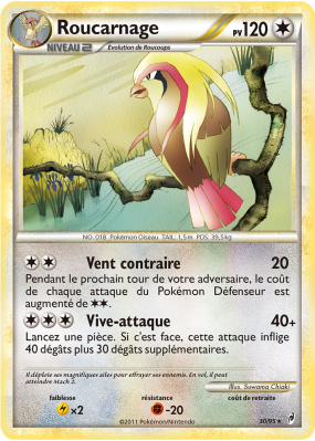 Carte Pokémon Roucarnage 30/95 Rare L'Appel des Légendes