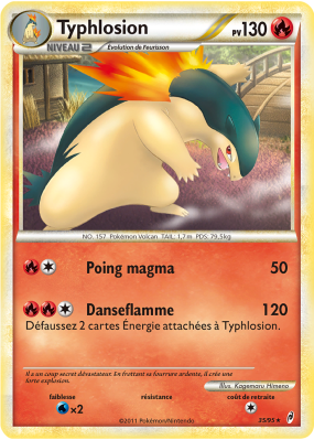 Carte Pokémon Typhlosion 35/95 Rare L'Appel des Légendes