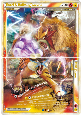 Carte Pokémon Entei & Raikou LÉGENDE 90-91/95 LÉGENDE Déchaînement