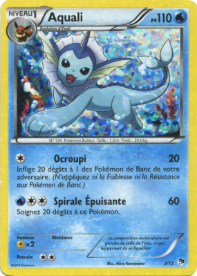 Carte Pokémon Aquali 3/12 Promo Collection McDonald's 2013