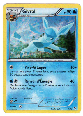 Carte Pokémon Givrali 4/12 Promo Collection McDonald's 2013