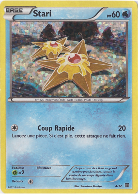 Carte Pokémon Stari 4/12 Promo Collection McDonald's 2015