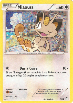 Carte Pokémon Miaouss 11/12 Promo Collection McDonald's 2016