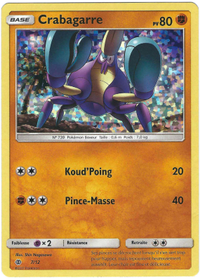 Carte Pokémon Crabagarre 7/12 Promo Collection McDonald's 2017