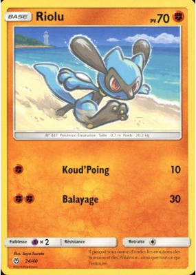 Carte Pokémon Riolu 24/40 Promo Collection McDonald's 2018 (France)