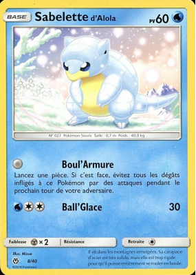 Carte Pokémon Sabelette d'Alola 8/40 Promo Collection McDonald's 2018 (France)