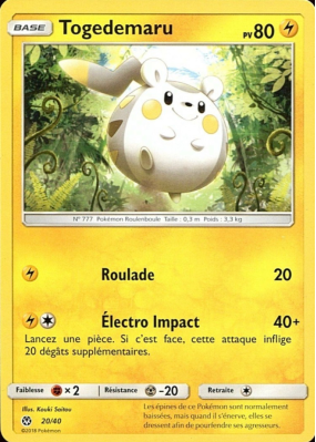 Carte Pokémon Togedemaru 20/40 Promo Collection McDonald's 2018 (France)
