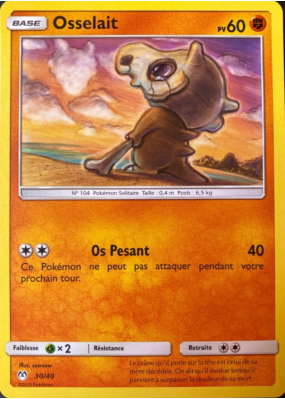 Carte Pokémon Osselait 30/40 Promo Collection McDonald's 2019 (France)