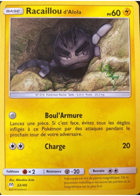 Carte Pokémon Racaillou d'Alola 22/40 Promo Collection McDonald's 2019 (France)