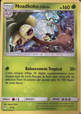 Carte Pokémon Noadkoko d'Alola 2/12 Promo Collection McDonald's 2019 (International)