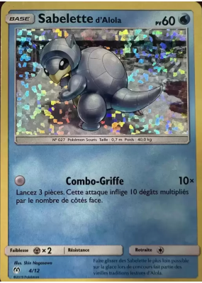 Carte Pokémon Sabelette d'Alola 4/12 Promo Collection McDonald's 2019 (International)