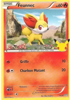 Carte Pokémon Feunnec 14/25 Promo Collection McDonald's 2021