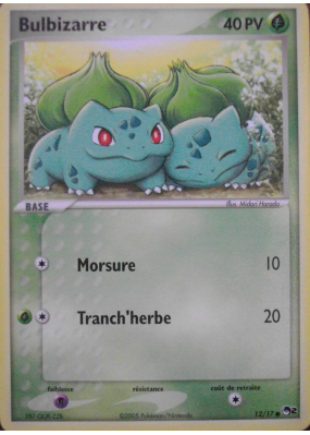 Carte Pokémon Bulbizarre 12/17 Promo POP Série 2
