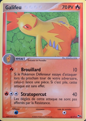 Carte Pokémon Galifeu 6/17 Promo POP Série 4